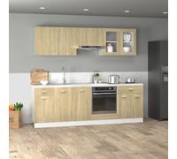 8 Piece Kitchen Cabinet Set Lyon Engineered Wood