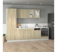 8-Piece Kitchen Cabinet Set Sonoma Oak Wall Mounted Storage vidaXL