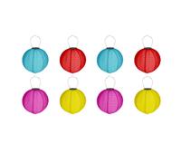 8 Piece LED Solar Lampion Ø 20cm Garden Decor Lampshade Ball Lantern Colourful