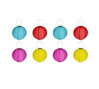 8 Piece LED Solar Lampion Ø 20cm Garden Decor Lampshade Ball Lantern Colourful