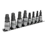 8 Piece Lock On Hex Socket Bit Set - 1/4" & 3/8" Sq Drive - S2 Steel Bits