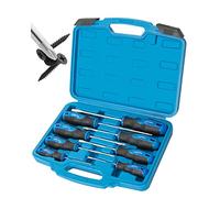 8 Piece Magnetic Screwdriver Set with Nichrome Tip, 4 Phillips and 4 Slotted Tips, Professional Screwdriver Set with Padded Handle and High Torque