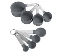8 Piece Measuring Cups and Spoons Set, Stackable Measuring Spoons with Stainless Steel Handle, Measuring Tool for Liquids and Solids, for Cooking Kitchen