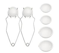 8-Piece Melting Metal Crucible Kit with 2 Tongs,4x2oz & 2x5oz Refractory Bowls - Quartz Gold/Silver Crucibles for Smelting,Alchemy,Jewelry Casting (High-Temperature Resistance)