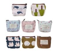 8-Piece Mini Makeup Storage Bag, Compact Zip, Portable and Easy to Store, Lipstick Change Card Classification and Placement, Carry It with You and Use It When Traveling.