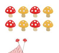 8-Piece Mushroom Knitting Needle Protectors - Silicone Stitch Savers for Secure Storage - Essential Needle Caps for Knitters & Crafters - Ideal for DIY Quilting & Sewing Projects