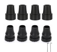 8 Piece Non-Slip Stable Replacement Cane Tip Black Gear Bottom and Flat Bottom Crutch Pads Crutches Handle Pads Walking Stick Ferrules for Standard Walking Stick Walking Stick Accessories
