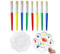 8-Piece Paintbrush And 2-Piece Plastic Palette, Diy Drawing Accessories, Art Graffiti Pen, Oil Painting Special Paint Tray, Student Stationery Supplies.