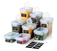 8-Piece Pantry Storage Set with Dual-Lid System (5 Perforated + 3 Solid Lids) - Airtight BPA-Free Food Containers - Stackable Kitchen Organiser for Cereal, Pasta, Snacks, Spices - 2.4L to 0.52L