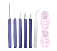 8 Piece Paper Quilling Tools and Utensils Set Slot Kit Rolling Curling Needle Pen Quilling Coach & Tweezers Quilling Slot Tool with Stainless Steel Head