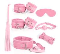 8-Piece Pink Comfortable Textured Leather Set with Multiple Combinations to Choose from, Couple Gifts