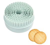 8-Piece Plastic Cookie Cutters Set | Fluted Round Baking Molds with Non-Stick Edge | Reusable Pastry Tools for Dough, Biscuits, Scones & Holiday Baking (Assorted Sizes)