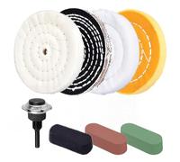 8-Piece Polishing & Buffing Pad Set - Drill-Powered Mop Wheel Buffer Kit for Car, Metal & Surface Polishing