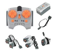 8-Piece Power Motor Building Set, 2.4G Remote Control, Rechargeable Battery Box, Extension Cable, Servo, M, L High Torque Motors, Building Blocks Compatible, STEM Technical Motorised Kit, DIY MOC