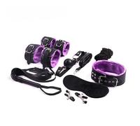 8-Piece Purple Leather Cosplay Accessory Set, Adjustable Size, Soft And Elastic Yoga Practice, Couple Gift.