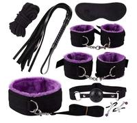 8-Piece Purple Nylon Yoga Hand And Foot Set, Stretching Training, Adjustable Size, Sports Accessories.