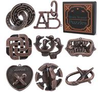 8 Piece Puzzles for Adults and Teens - 3D Metal Puzzle for Adults and Teens - Unlock Interlocking Puzzles for Adults and Teens - Smart Toys
