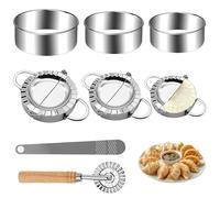 8 Piece Ravioli Maker Set - Stainless Steel Dumpling Maker with Pastry Wheel for Crafting Ravioli, Empanadas, Tortellini & Pierogi - Italian Pasta Maker Press with Cutter for Homemade Dumplings