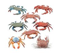 8-piece realistic PVC crab toy set - children's educational marine life crab model, interactive educational toys