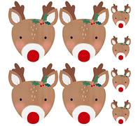 8 Piece Reindeer Shaped Coasters and Placemats Festive Christmas Tableware Decoration Novelity Xmas Gift