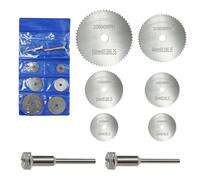 8-Piece Rotary Cutting Blade Set with 1/8" Shank Mandrel - High-Speed Steel Circular Saw Discs for Drills - Ideal for Wood, Plastic, and Thin Metal Projects (Power tools are not included)