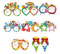 8 Piece School Decoration Set, Fun First Day at School Child Glasses, Paper School Introduction Party Glasses, School Introduction Table Decoration Gifts, for Back to School Decoration School Boys