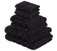 (8 Piece Set, Black) Luxurious Bath Towel, Hand Towel & Face Towel Sets