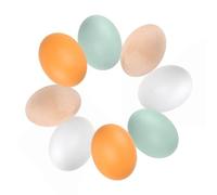 8-Piece Set of Colorful Wooden Fake Eggs - Ideal Craft Supply for DIY Projects, Decorative Chicken Eggs for Nesting or Educational Play (4 Colors)