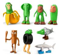 8-piece set of Italian brain rot toys, Tung Tung Sahur dolls, super fun Tralalero Tralala 3D printed desktop toys, creative home decoration and collectible dolls