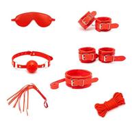 8-Piece Set of Red Comfortable Textured Leather, with Multiple Combinations to Choose from, Couple Gifts