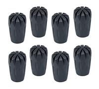 8-Piece Set of Rubber Trekking Pole Tips for Hiking | Slip-resistant grip, inner metal washer, dampens impact, outdoor gear replacement