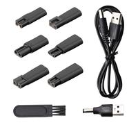 8-Piece Shaver Charger Kit 5V Razor Shaver Charger Beard Trimmer Charger Compatible with Philips Wahl Braun & More Suitable for Barbershops Bathrooms and Travel with 1 Cleaning Brush