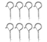8-Piece Silver Threaded Mounting Fasteners - Versatile Indoor/Outdoor Hanging Hardware for Lighting, Planters & Seasonal Decor | Ceiling or Wall Installation