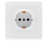 8 Piece Socket Flush-Mounted Set, 220 V ~ 250 V 16 A Protective Contact Socket with Increased Touch Protection, 1 Compartment Protective Contact Wall Sockets 82 mm for Living Room Kitchen Office