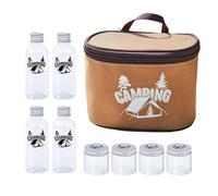 8-Piece Spice Container Set - Lightweight Clear Spice Jars with Carry Bag | Leak-proof Storage Protection, Perfect for Picnics, Camping, BBQ, Outdoor, Cooking, Adventures, Dining, Hiking Fishing