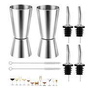 8-Piece Spirit Measure Set with Bottle Pourers for Spirits and Cleaning Brushes, Cocktail Jigger Alcohol Measure for Spirits for Home Bar Accessories