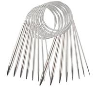 8-Piece Stainless Steel Circular Knitting Needle Set, 60 cm Ergonomic Double Pointed Circular Knitting Needle for Socks, Sleeves, Coasters (2mm/2.5mm/3mm/4mm/5mm/6mm/7mm/8mm)