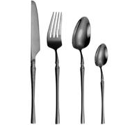 8-Piece Stainless Steel Cutlery Set - Silverware Flatware Set with Steak Knife, Fork, Spoon - Gift Box for Home and Hotel Use(Black)
