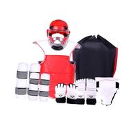 8 Piece Taekwondo Sparring Equipment Set with Headgear Body Protector for Sanda Training MMA Kickboxing- S