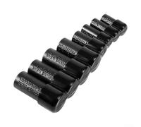 8-Piece Tap Socket Set Compact Design for Confined Spaces Heat-Treated Alloy Steel Black Finish Wide Compatibility Includes 3/8 Inch and 1/4 Inch Drive Tools Secure Square End for