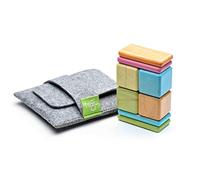 8 Piece Tegu Pocket Pouch Magnetic Wooden Block Set, Tints