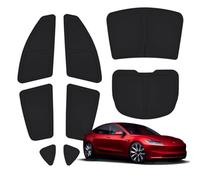 8-Piece tesbeauty Camping Privacy Curtain Especially Designed for Tesla Model 3, Upgraded 5-Layer Camping Shades, Windshield Cover, Sunshades, Camping Screens UV Blocker Foldable 100% Fit