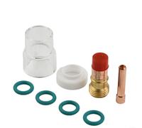 8 Piece TIG Welding Torch Consumable Kit For WP-17 18 26 With for STUBBY Gas Lens Heat Resistant Glass Cup Collet Body And O Rings
