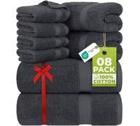 Utopia Towels 8 Piece Towel Set - 2 Bath Towels, 2 Hand Towels and 4 Washcloths Cotton Hotel Quality Super Soft and Highly Absorbent (Gray)