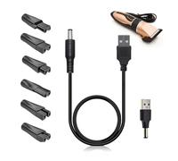 8-Piece USB Shaver Charger Power Adapter Kit, Replacement Electric Razor Charger Cable Universal Hair Clipper Charger Multiple Plug Types Shaver Cord Compatible with Various Shavers Beard