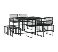 (8 piece) vidaXL Garden Dining Set Outdoor Table and Chair Poly Rattan