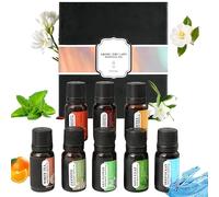 8-Piece Water-Soluble Essential Oils Set - 10 ML Bottles with Fragrances Including Jasmine, White Tea, Rose, Lily, Freesia, Orange, Mint, and Deep Ocean - Excellent Gift for Diffusers, Humidifiers