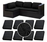 8-Piece Waterproof Elastic Sofa Covers for Outdoor Furniture Durable & Soft 2-Seater Patio Protector Stylish Black Furniture Slipcovers for Easy Care
