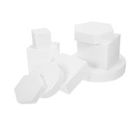 8 Piece White Foam Cube Photo Props for Jewelry and Cosmetics | Smooth Matte Finish, Waterproof Flat Lay Support, Modern Simple Style for Boutique Product Photography