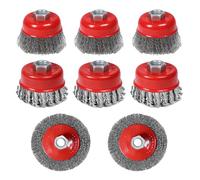 8-Piece Wire Brush Angle Grinder Set, M14 x 2 Steel Brush, Cordless Screwdriver, 75/100 mm Wire Brush, Flex Cup Brush, Angle Grinder, Diameter Steel Brush Wire Wheel for Cleaning, Rust Removal and